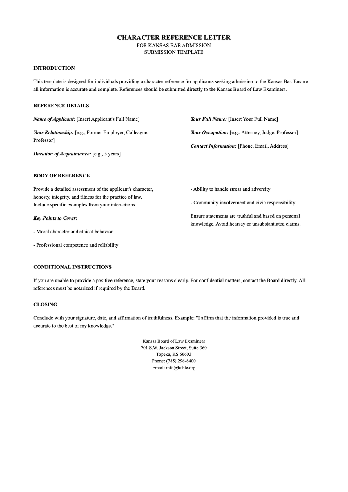 Kansas bar admission petition for temporary attorney licensure single employers_variant_2